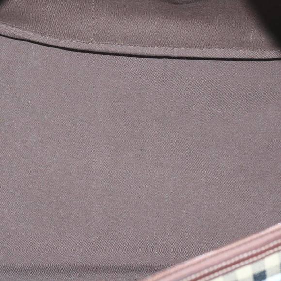 Burberrys Nova Check Hand Bag PVC Leather Beige Auth 69121 - Picture 11 of 16